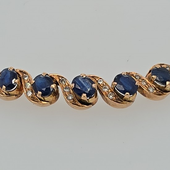 Pre Owned 9ct Sapphire and Diamond Bracelet ZB894